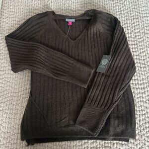 Vince Camuto Dark Brown V-Neck Sweater NWT